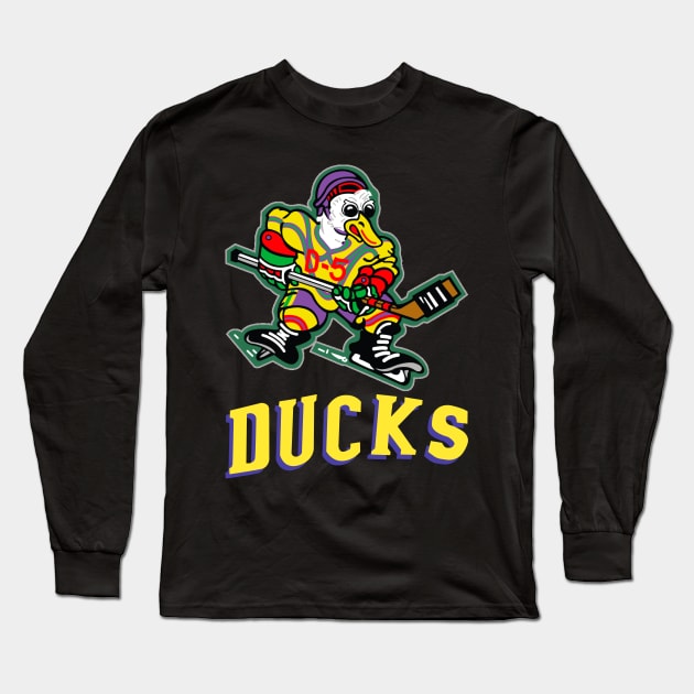 Classic Mighty Ducks Logo Long Sleeve T-Shirt by East Coast Design Co.